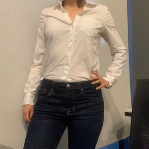H&M white long sleeve blouse